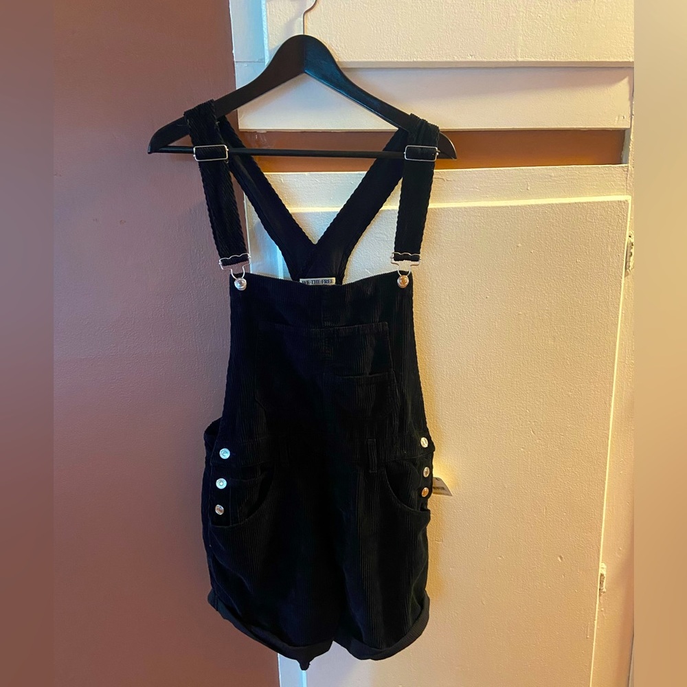 Free People Shorteralls black corduroy size M